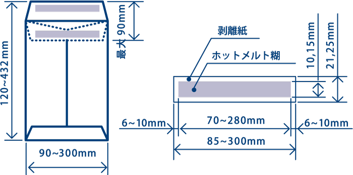 加工基準表・口糊加工｜簡単に封ができる加工｜福岡市の製袋会社 福岡